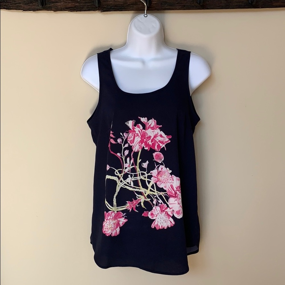 Paraphrase Navy with Pink Floral Tank